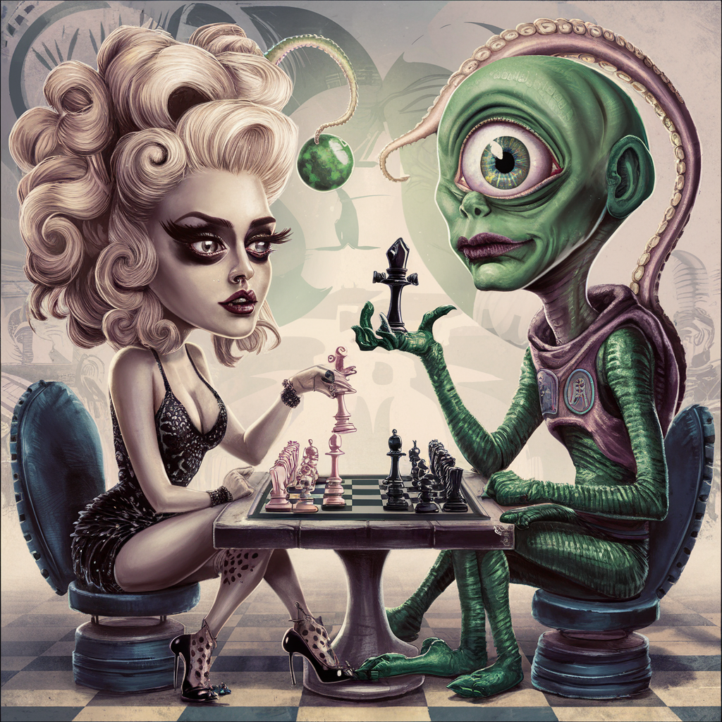 Interstellar Game: Diva Faces Alien in Chess